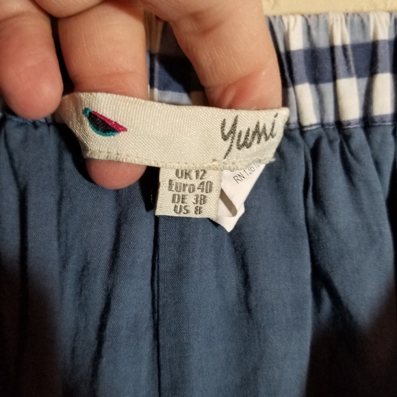 Yumi Travel Novelty Gingham Skater Skirt - Picture 3 of 16